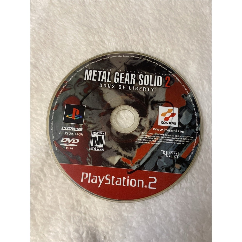 Metal Gear Solid 2 Sons of Liberty PlayStation 2 PS2 2001 Game Only